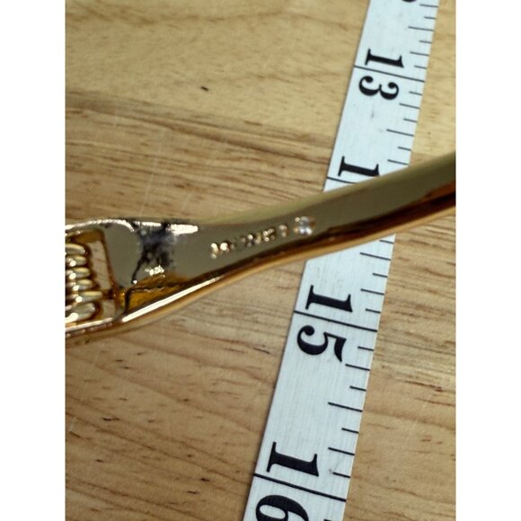 Monet Gold-Tone Hinged Bracelet With Rhinestone Embellishments & Secure Closure - Picture 5 of 13